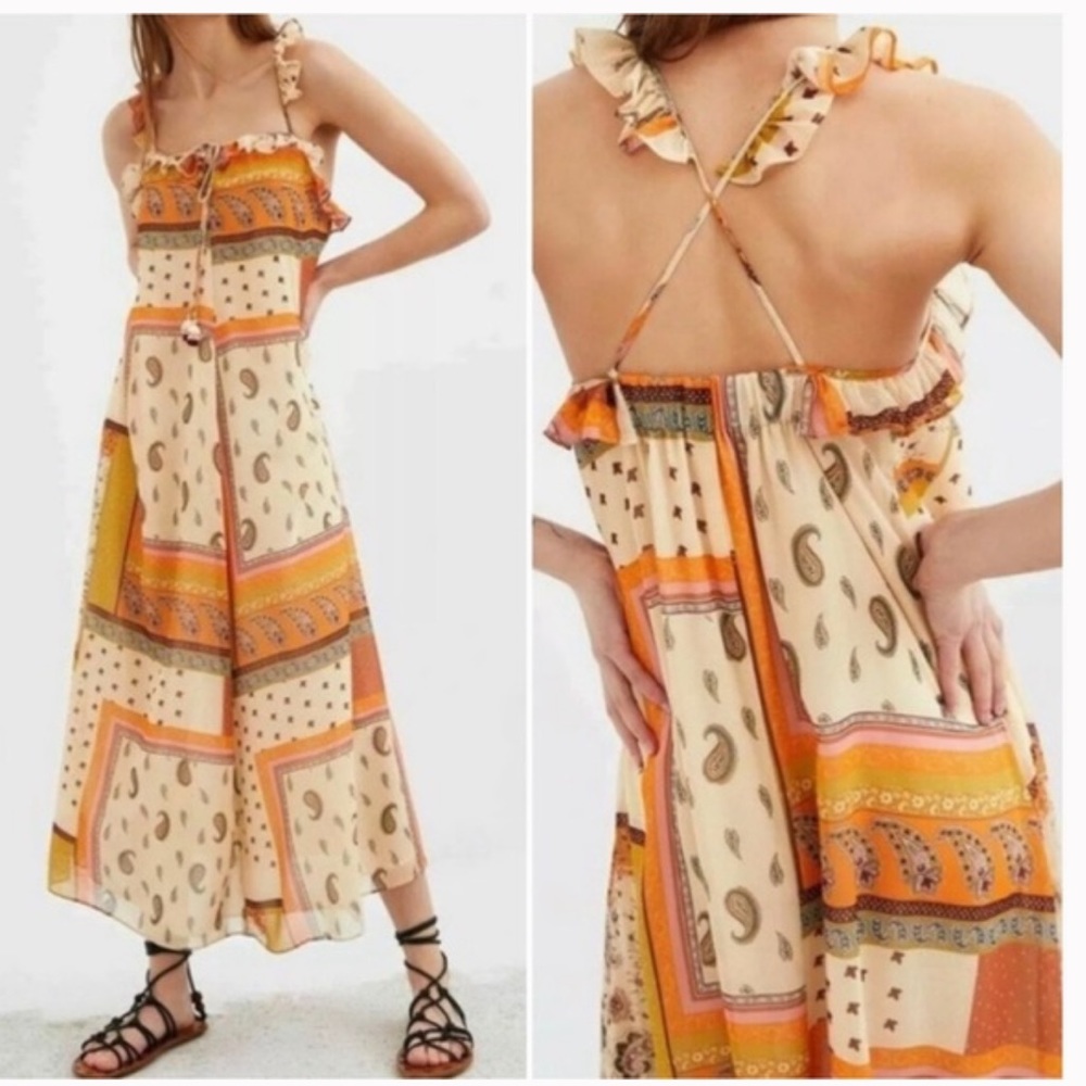 NWT Zara Paisley Print Maxi Dress